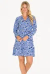 Duffield Lane The Meredith Dress In Blue Blossom In Animal Print