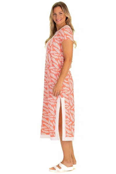 Duffield Lane The Performance Kai Caftan In Coral Fern In Pink