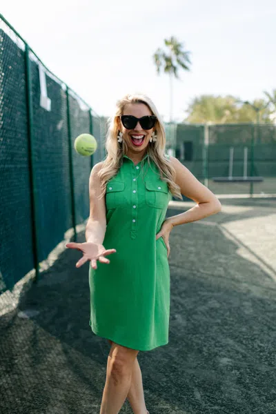 Duffield Lane The Pique Opal Dress In Grass Green