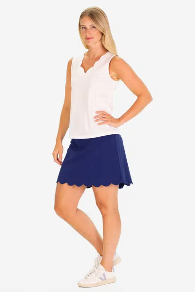 Duffield Lane The Pique Serena Scallop Tank In White