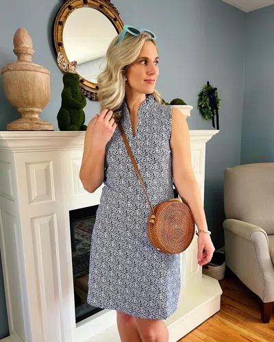 Duffield Lane The Poppy Dress In Navy Floret