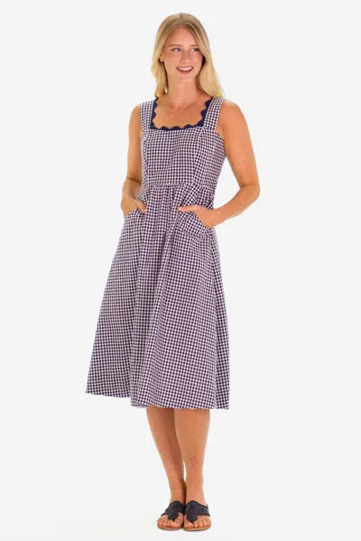 Duffield Lane The Ricrac Wendy Dress In Navy Gingham