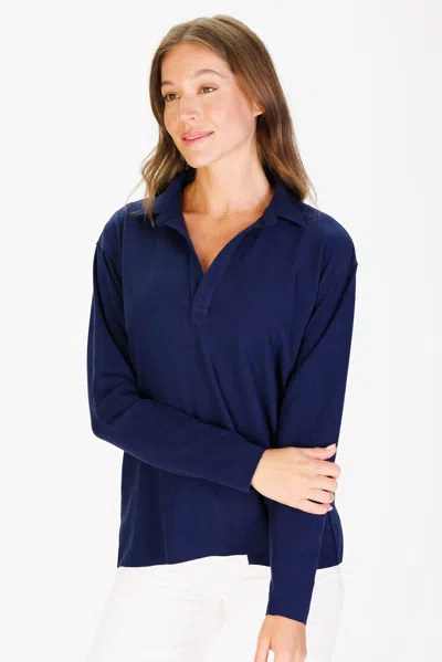 Duffield Lane The Shea Polo In Supersoft Navy