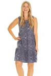 DUFFIELD LANE THE SLEEVELESS ASHTON DRESS IN BLUE SCALES