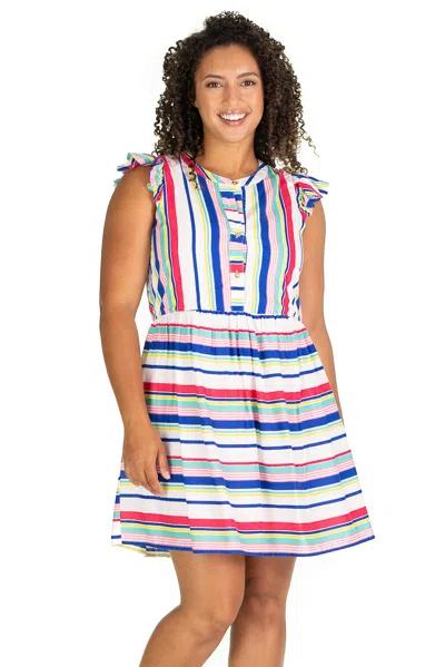 Duffield Lane The Suzette Dress In Boardwalk Stripe In Multi