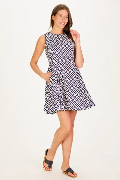 Duffield Lane The Tracy Dress In Navy Basket