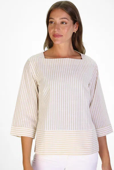 Duffield Lane Tilda Top In Tan Stripe
