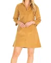 Duffield Lane Victoria Dress In Camel Corduroy In Multi
