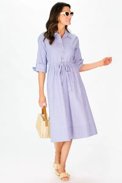 Duffield Lane Wenzel Dress In Navy & White Stripe