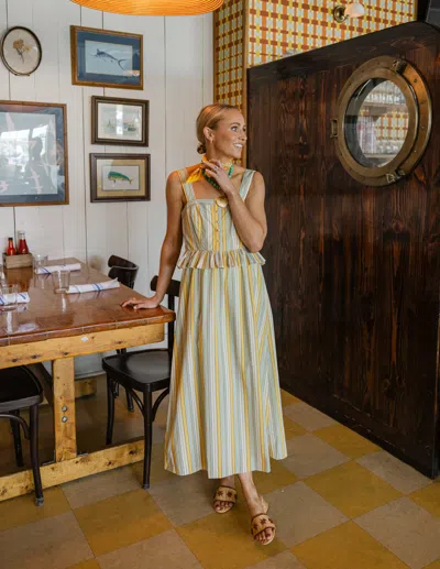 Duffield Lane Wesley Dress In Charleston Sunset Stripe