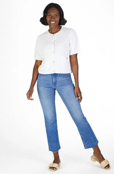 Duffield Lane White Short Sleeve Lady Cardigan