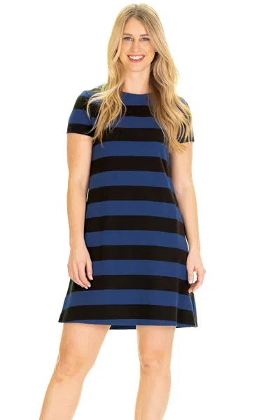 Duffield Lane Wholesale The Amber Dress In Oxford Blue & Black Stripe
