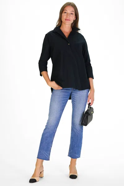 Duffield Lane Wholesale The Joanna Popover In Black Oxford