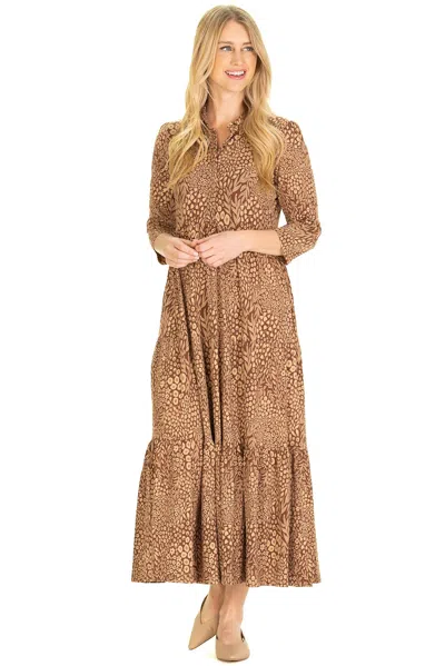 Duffield Lane Wholesale The Merritt Midi Dress In Mocha Forest