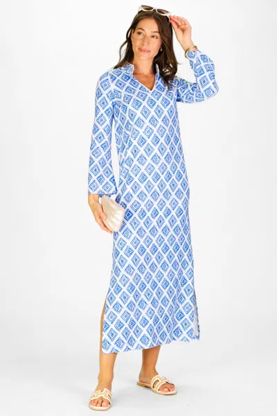 Duffield Lane Willow Dress In Bluebell Trellis