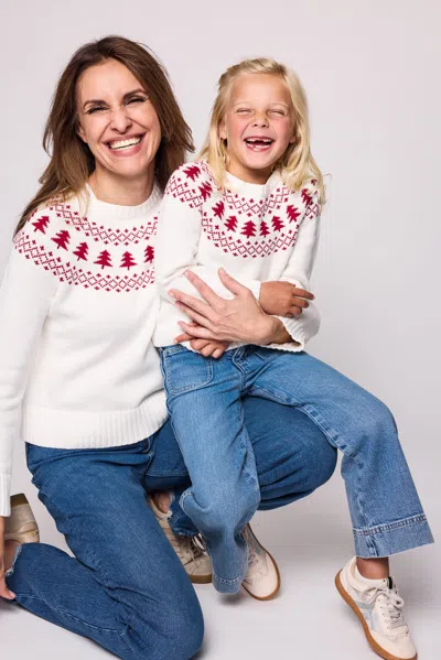 Duffield Lane X Northern Classics Fair Isle Crew Neck Sweater In Ivory