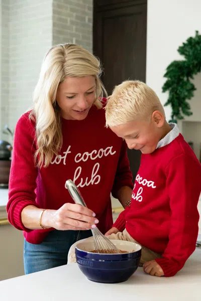 Duffield Lane X Northern Classics Hot Cocoa Club Crew Neck Sweater In Red