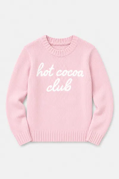 Duffield Lane X Northern Classics Kids Hot Cocoa Club Crew Neck Sweater In Pink