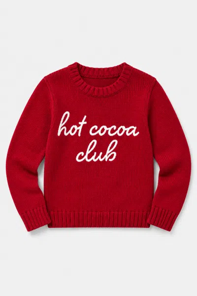 Duffield Lane X Northern Classics Kids Hot Cocoa Club Crew Neck Sweater In Red