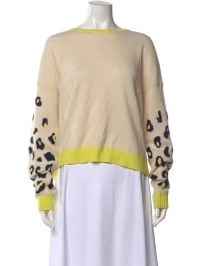 Pre-owned Duffy Cashmere Animal Print Sweater In Neutral