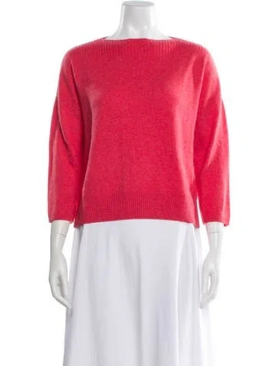 Pre-owned Duffy Cashmere Bateau Neckline Sweater In Pink