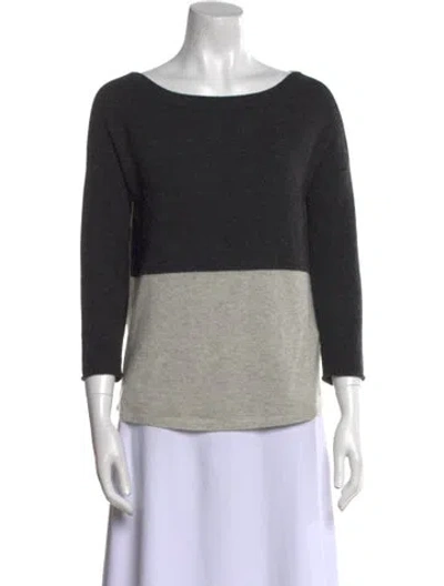 Pre-owned Duffy Cashmere Colorblock Pattern Sweater In Black