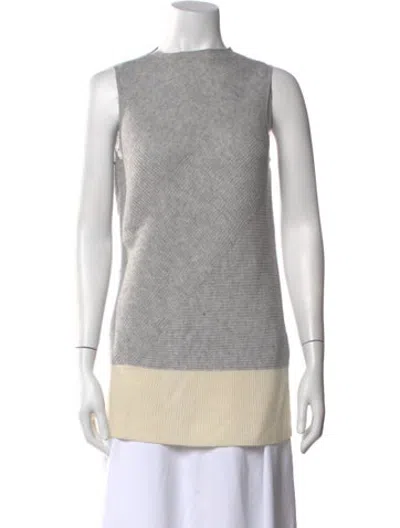 Pre-owned Duffy Cashmere Colorblock Pattern Sweater In Grey