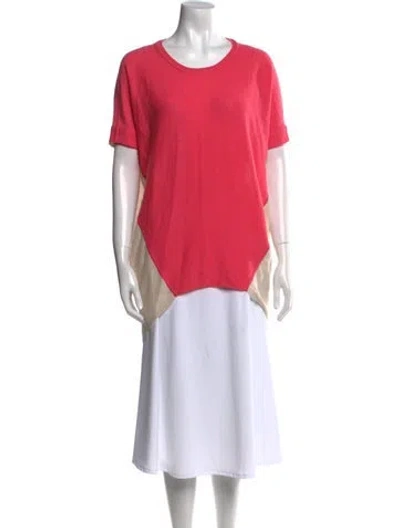 Pre-owned Duffy Cashmere Colorblock Pattern Sweater In Pink