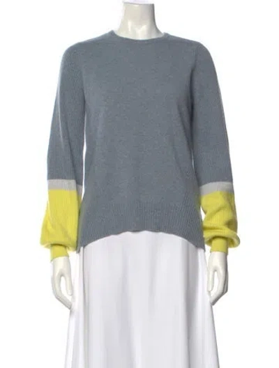 Pre-owned Duffy Cashmere Crew Neck Sweater In Blue