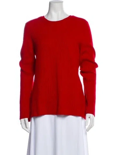 Pre-owned Duffy Cashmere Crew Neck Sweater In Red