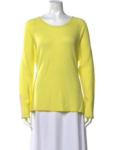Pre-owned Duffy Cashmere Crew Neck Sweater In Yellow