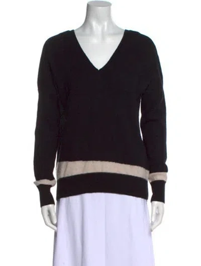 Pre-owned Duffy Cashmere Graphic Print Sweater In Black