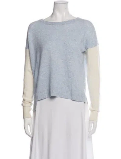 Pre-owned Duffy Cashmere Scoop Neck Sweater In Blue