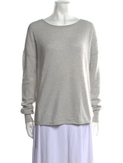 Pre-owned Duffy Cashmere Scoop Neck Sweater In Gray