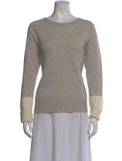 Pre-owned Duffy Cashmere Scoop Neck Sweater In Gray