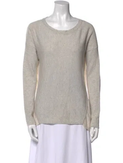 Pre-owned Duffy Cashmere Scoop Neck Sweater In Neutral