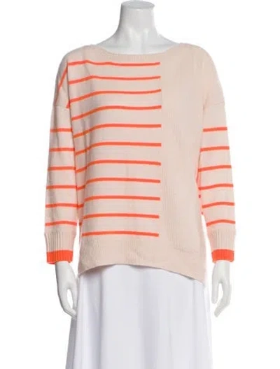 Pre-owned Duffy Cashmere Striped Sweater In Orange