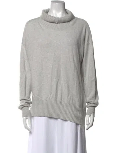 Pre-owned Duffy Cashmere Turtleneck Sweater In Grey