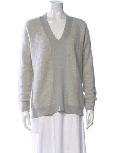 Pre-owned Duffy Cashmere V-neck Sweater In Gray