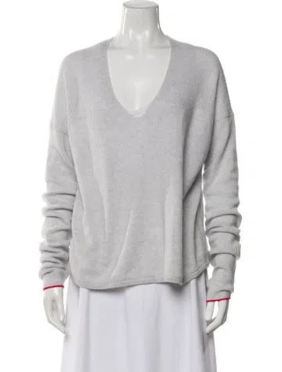 Pre-owned Duffy Cashmere V-neck Sweater In Grey