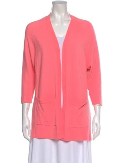 Pre-owned Duffy Cashmere V-neck Sweater In Pink