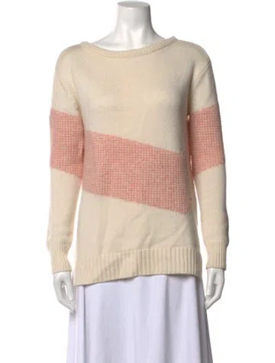 Pre-owned Duffy Colorblock Pattern Bateau Neckline Sweater In Neutrals