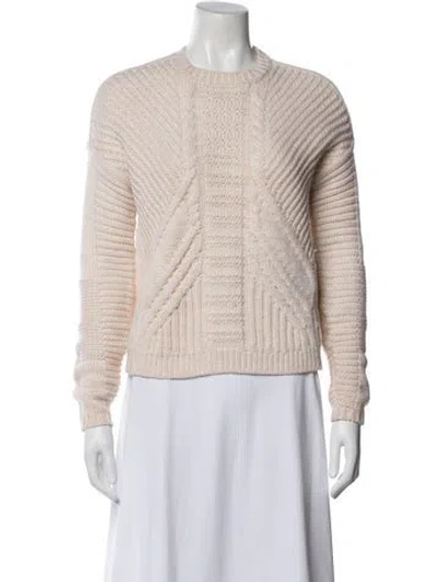 Pre-owned Duffy Merino Wool Crew Neck Sweater In Neutral