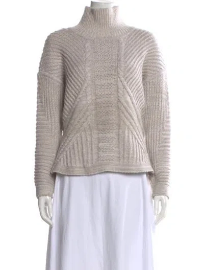 Pre-owned Duffy Merino Wool Turtleneck Sweater In Neutral