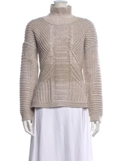 Pre-owned Duffy Merino Wool Turtleneck Sweater In Neutral