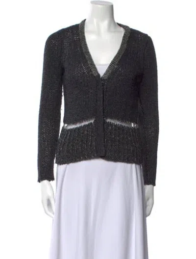 Pre-owned Duffy V-neck Sweater In Black