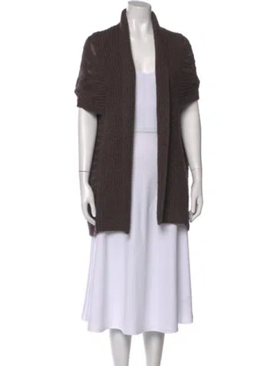 Pre-owned Duffy V-neck Sweater In Brown