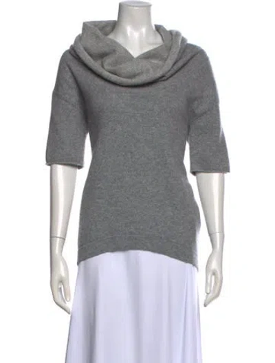 Pre-owned Duffy Wool Cowl Neck Sweater In Gray