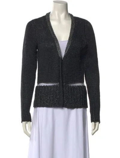 Pre-owned Duffy Wool V-neck Sweater In Gray