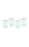 Duggan Society Aqua Glass Water (set Of 4) In Multi